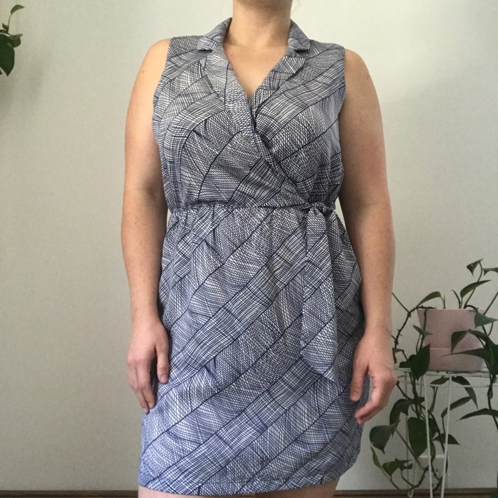 Faux wrap mini shirtdress